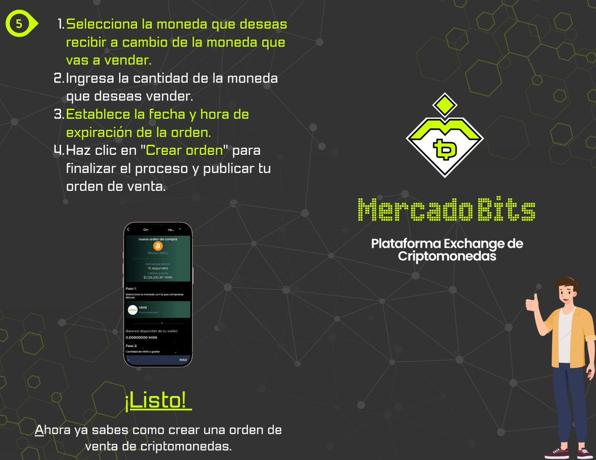 MercadoBitsMX's tweet photo. ¿Quieres comprar o vender criptomonedas en MercadoBits?

Te mostramos el paso a paso cómo realizar una orden de compra o venta desde la app.

#vendecripto #compracripto #crypto #exchange https://t.co/n9qTzC9ZLw