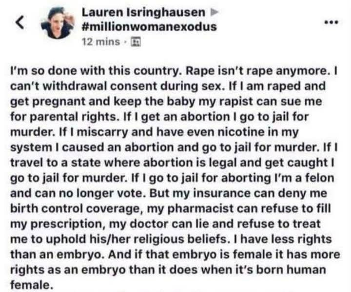 JamesTate121's tweet photo. That's what happens when you allow religious laws into the government. https://t.co/rCC8LdnZqd