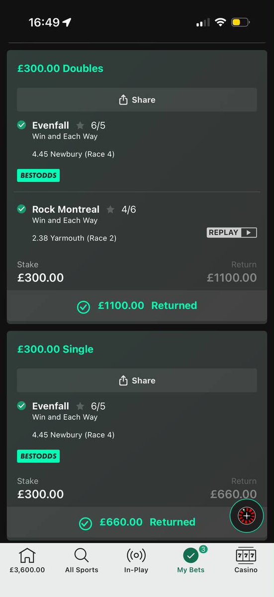 Stableinfo_'s tweet photo. Lovely DOUBLE and MAX BET landed today in the VIP 💥 

Massive one lined up tomorrow everyone 👀 

https://t.co/LuK4p0gMEV https://t.co/sKK0hx8A25