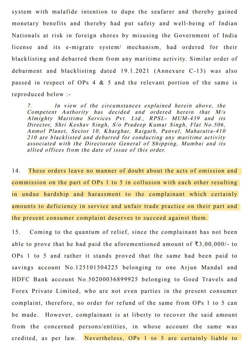 adv_malh's tweet photo. Press Note :- The District Consumer Disputes Redressal Commission-II, UT Chandigarh, on August 11, 2026, partly allowed a complaint by Subham Thakur against Good Result Marine Services Pvt. Ltd., its directors and Almighty Maritime Services Pvt. Ltd. along with its director. 1/n https://t.co/uZerkWDqtV