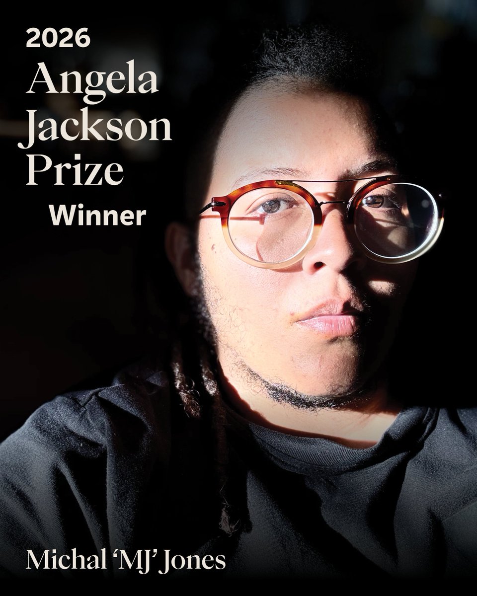 cavecanempoets's tweet photo. Cave Canem and @northwesternup are delighted to announce Michal ‘MJ’ Jones as the 2026 recipient of the newly named Angela Jackson Prize! Their collection, "of blue &amp; bone," is a thoughtful construction that reckons with the real-life horrors of the Hart family murder-suicide. https://t.co/sWsTKhdJT9