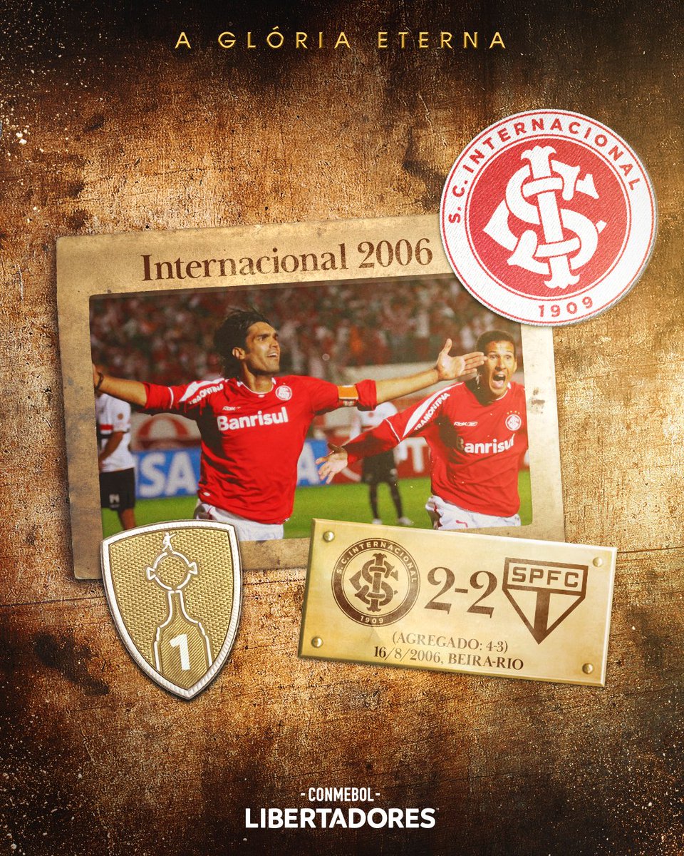 LibertadoresBR's tweet photo. ❤️🏆 2⃣0⃣ anos de um Dia Sem Fim! @SCInternacional, o dono da #GloriaEterna em 2006. https://t.co/df9BPmexAj