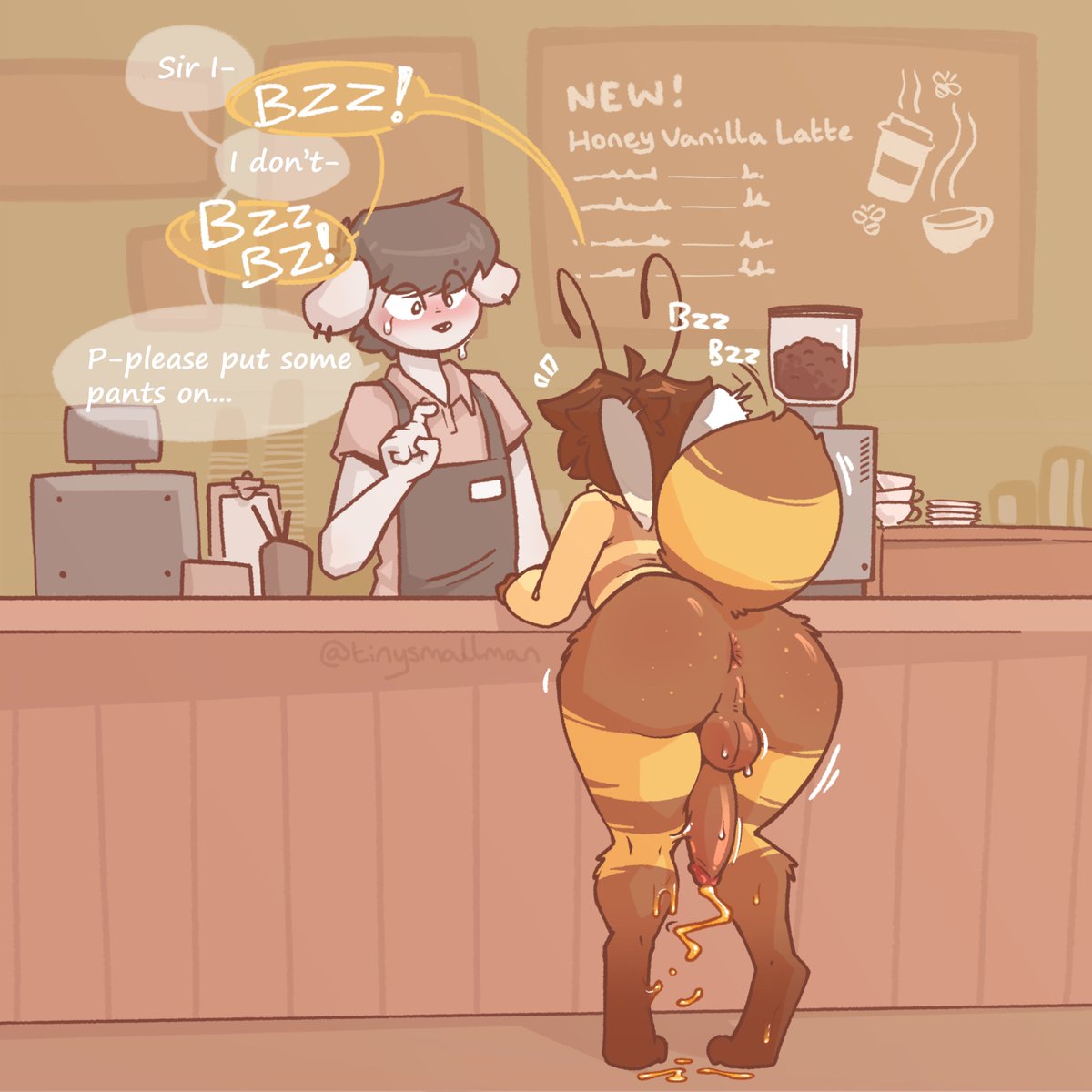 tinysmallman's tweet photo. He just wants a coffee https://t.co/UapKhSjAIF