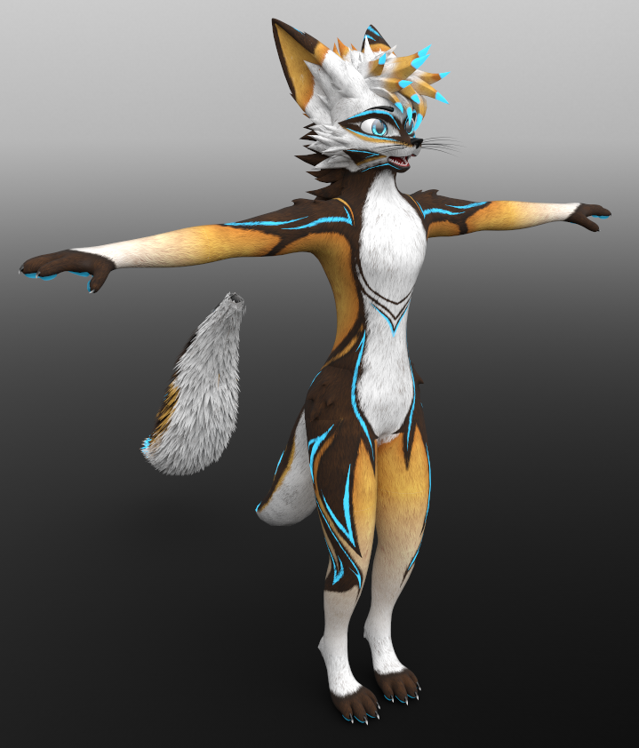 DesignatedDev's tweet photo. It's been a little bit but I figured Id share a new set of #textures of @TheJag08real's #kitfox in #vrchat. Took more time than usual but still a nice little remix that I'm proud of. Hope y'all enjoy! https://t.co/oX5k135uo9
