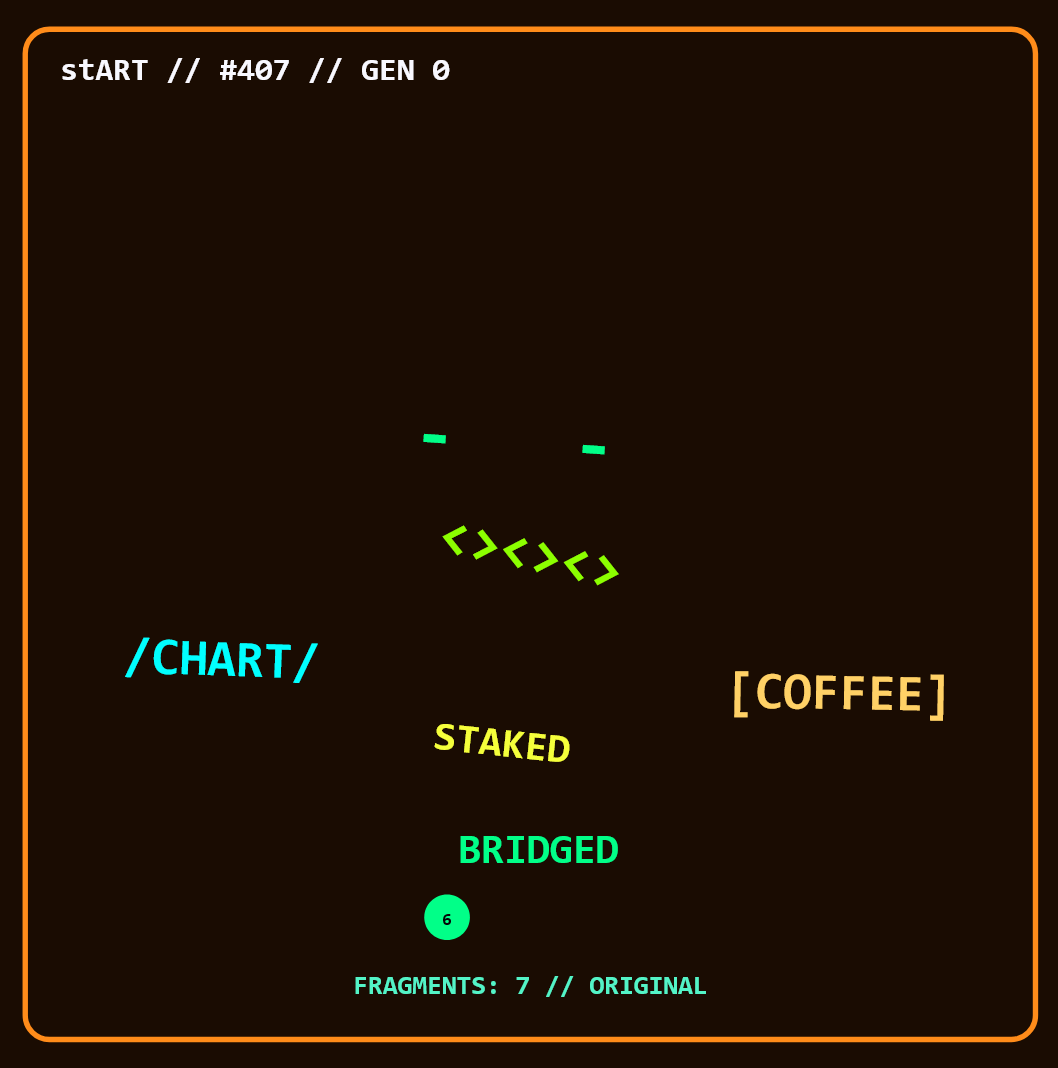 stARTh00d's tweet photo. This on-chain art has been ... stARTed. https://t.co/2Lihkx0lMW