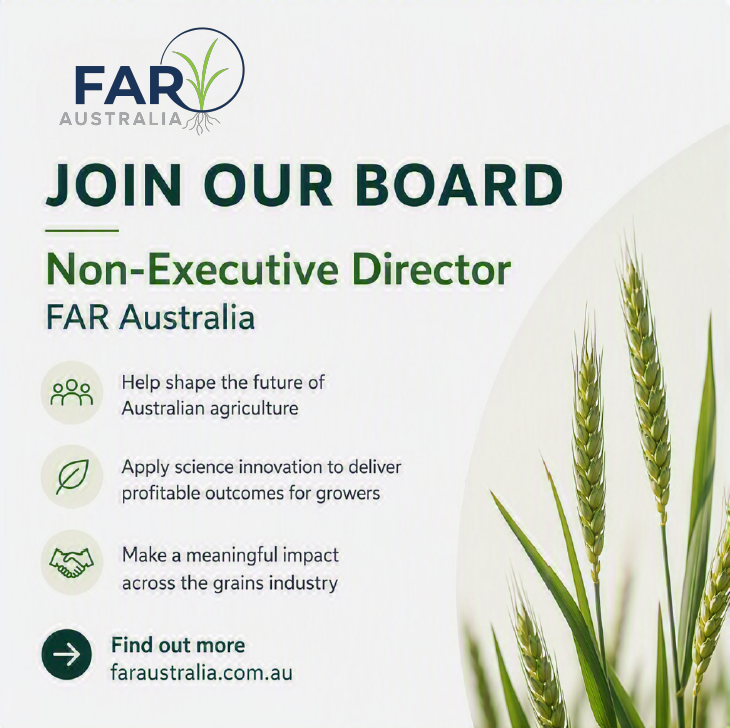 far_australia's tweet photo. Passionate about Australian agriculture and governance?
FAR Australia is seeking an Independent Non-Executive Director to help drive strategy, innovation and impact across the grains industry.

https://t.co/YGVBq5OTO8 https://t.co/wdJCJRS3ln