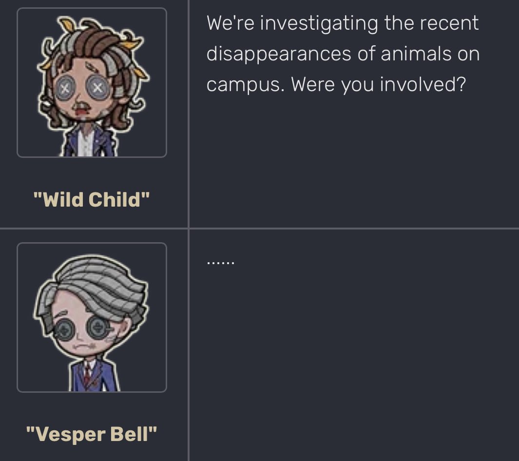 miciolovesmilk's tweet photo. this is one of my favourite descriptions of aesop in game, its so wonderful, i love how his shyness is portrayed in this event too, he doesnt stutter or act timid he just goes very quiet and waits a while to talk, which leads to him being interpreted more creepy/weird then shy https://t.co/nsKHj3IhAf