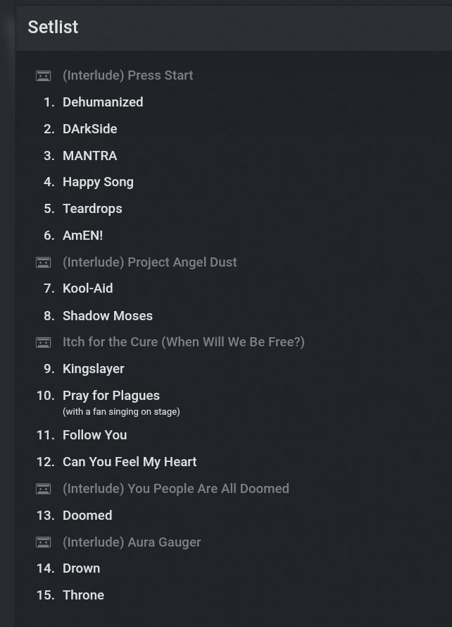 BMTH_BRA's tweet photo. 🚨 O Bring Me The Horizon fez hoje seu último show antes de desembarcar no Brasil para o seu show histórico no Rock in Rio. 

A banda abriu o show com Dehumanized e aparentemente também tocou Pray for Plagues. https://t.co/cUkkwZgtwZ