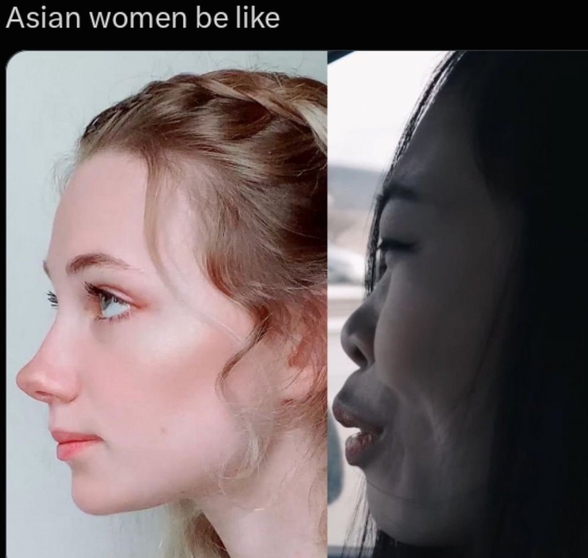 Cowboyyamnaya's tweet photo. How do rice burners cope with this?
 Only the nig side profile is worse than the Asian one. https://t.co/lviaCVMg7z