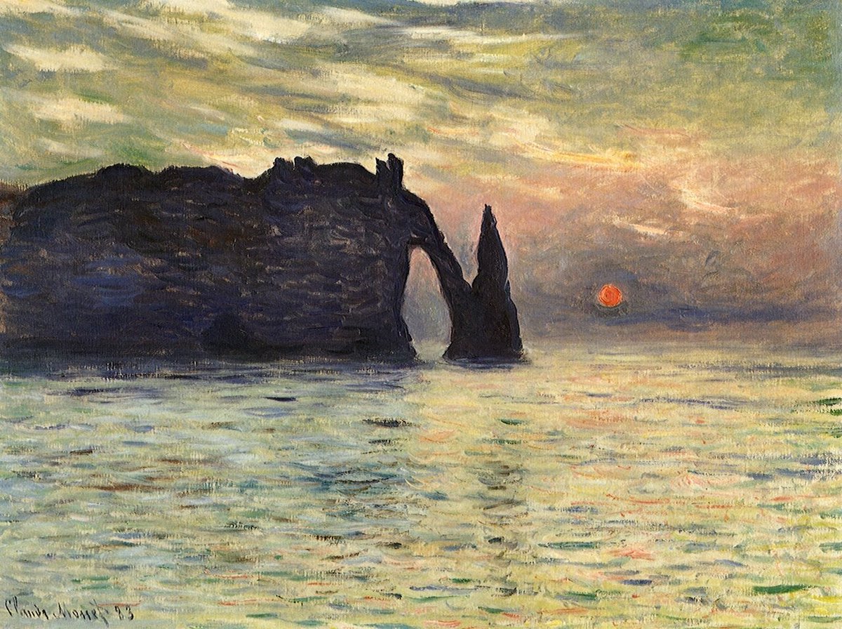 ArtGuide_db's tweet photo. Claude Monet
Cliff at Etretat, Sunset https://t.co/2yMHpOi79n