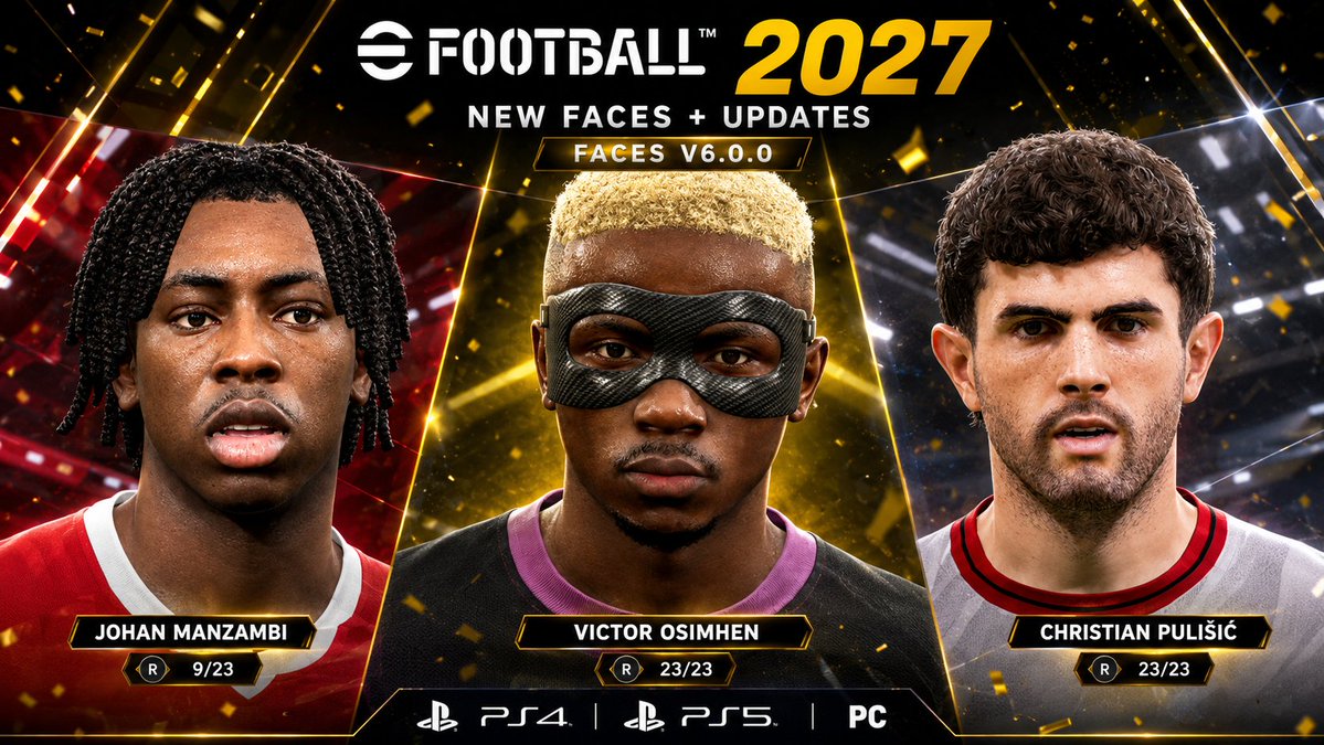 DDedoog's tweet photo. eFootball™ 2027 New Faces + Updates Faces V6.0.0
🌟https://t.co/JNSBlQwYvP
✅Playstation 5 https://t.co/5hCNIy59Kr