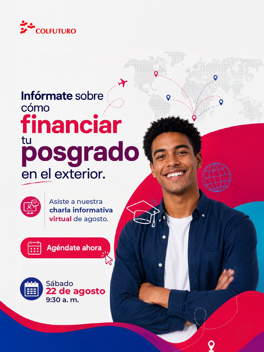 Colfuturo's tweet photo. 🎓 ¿Sueñas con hacer un posgrado en el exterior? 🌍✈️

Conoce el Programa Crédito Beca y descubre cómo financiar tu maestría o doctorado en las mejores universidades del mundo, así como las opciones de condonación de la deuda.

En la charla conocerás:
📌 Requisitos de postulación
💰 Financiación y condonación
🗓️ Fechas de la convocatoria 2027

💻¡Inscríbete aquí: https://t.co/SVML8l38i7
                                                                                                        #creditobeca #estudiarenelexterior #posgradosenelexterior #becasposgrados