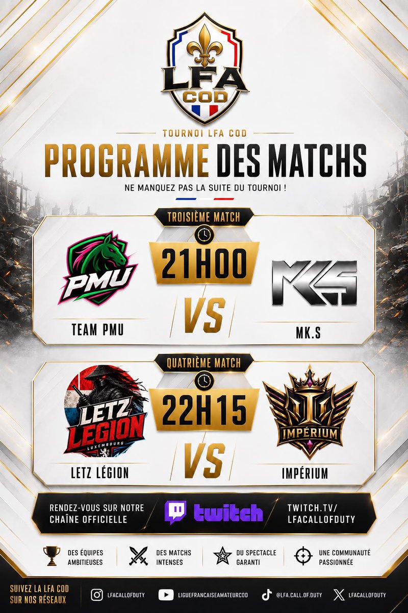 LFAcallofduty's tweet photo. RDV sur Twitch !
#cdl #cod #callofduty #france #LFA https://t.co/dSQ0zr0UGT