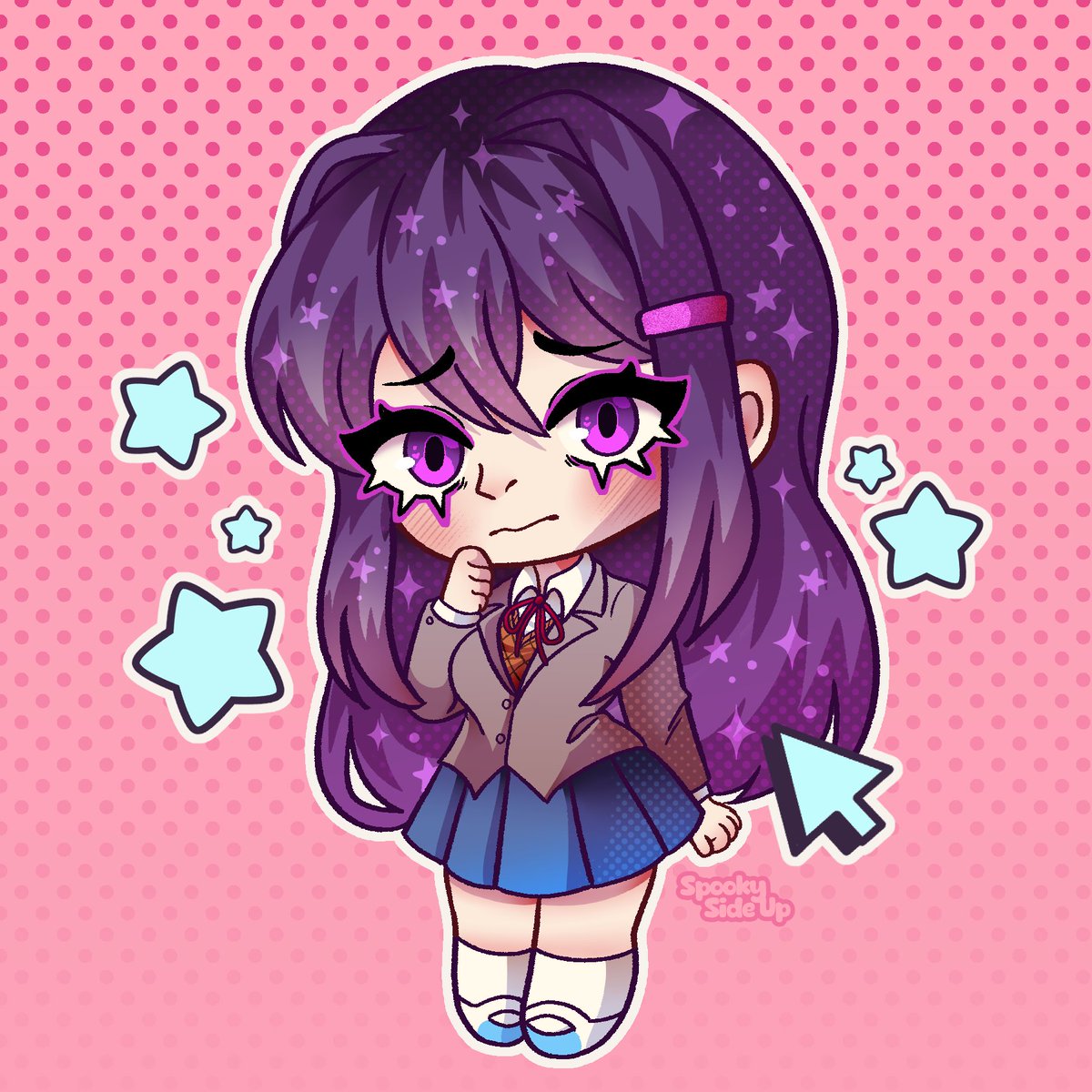 SpookySideUp's tweet photo. What good are words when a smile says it all?

#ddlc https://t.co/C8LgV2dBtX