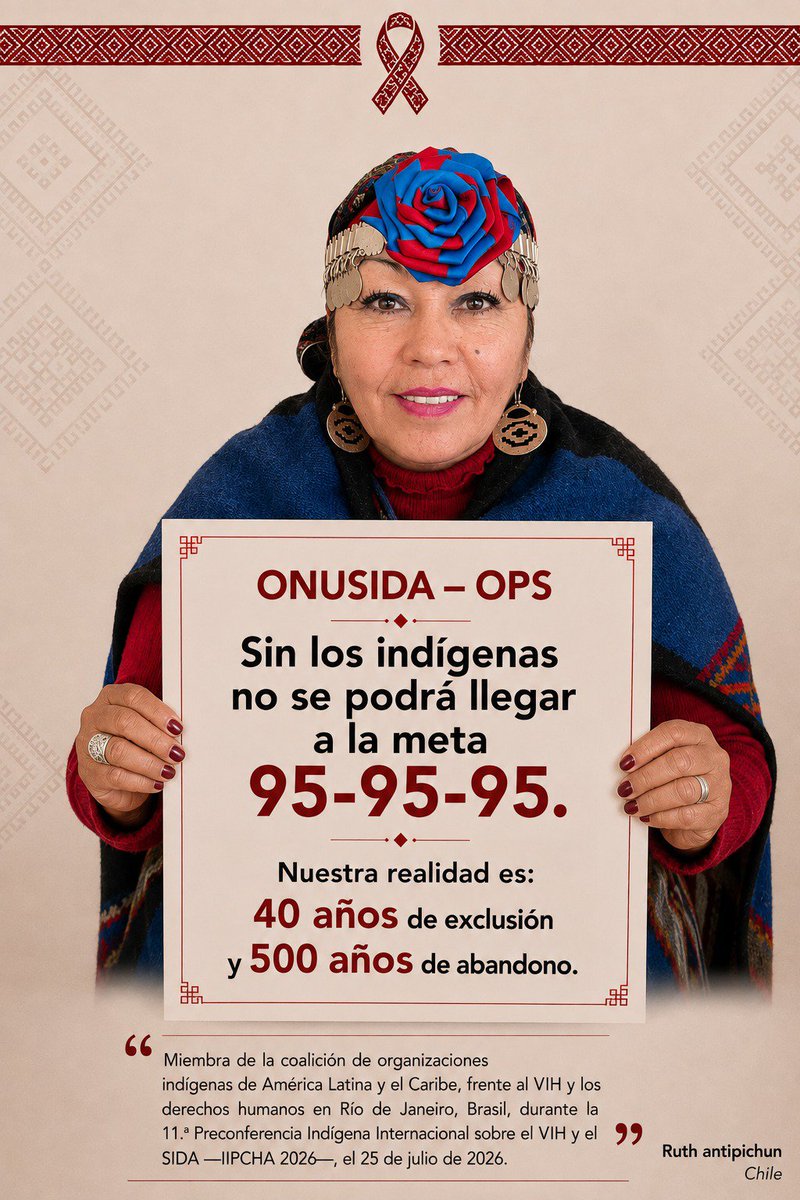 DeInternac46885's tweet photo. @aidsmap @RogerPebody @iasociety @AIDS_conference ONUSIDA – OPS sin los indígenas no se podrá llegar a la meta 95-95-95, nuestra realidad es 40 años de exclusión y 500 años de abandono. https://t.co/rdtRBQRE5A