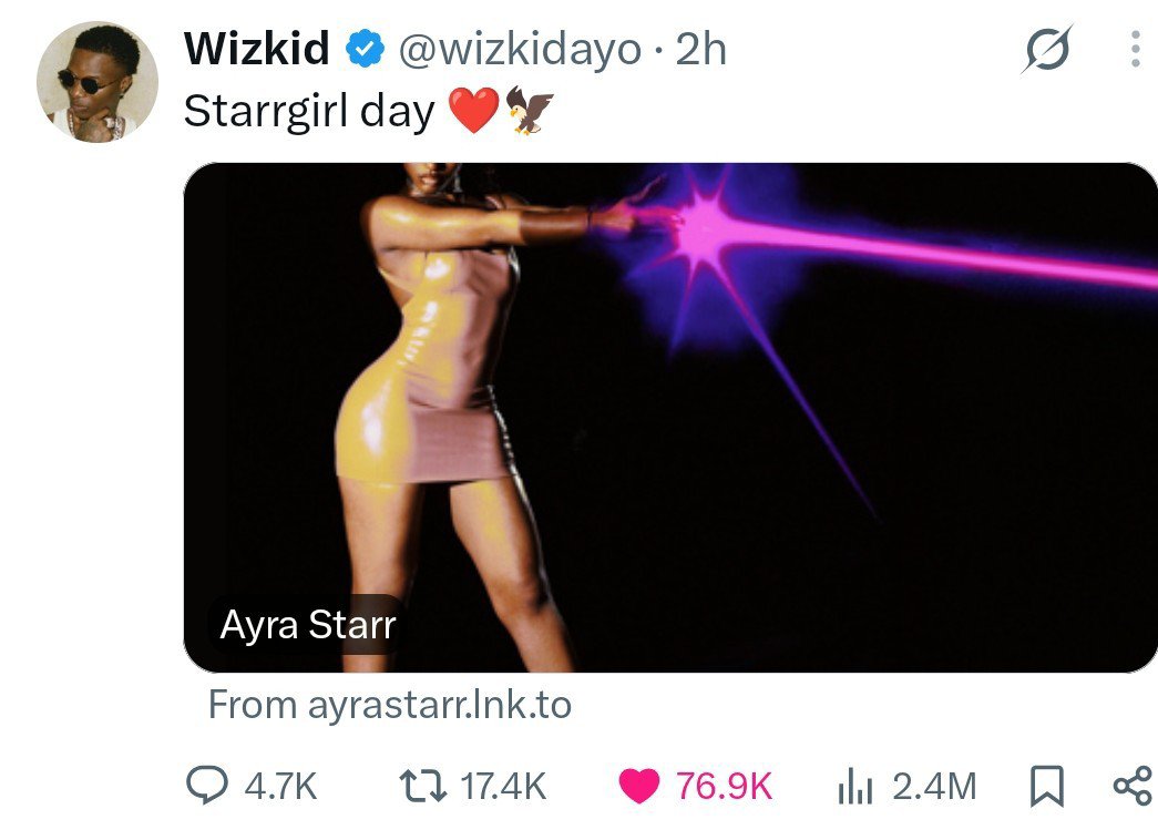 thugpastorfc's tweet photo. @davido 76.9k in 2h God bless  starrgirl ❤ https://t.co/CCFQj0sFm8