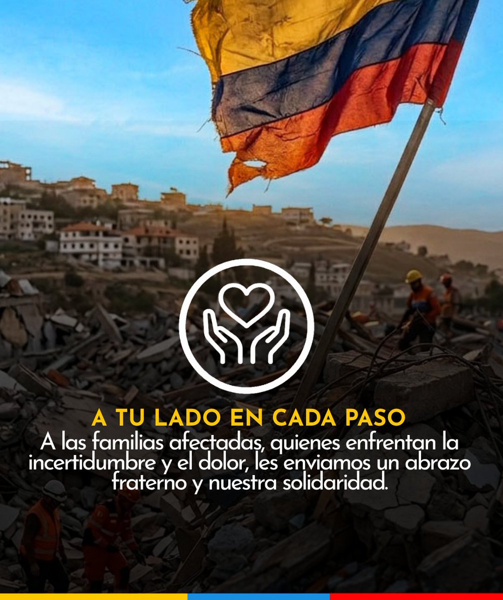 UsefSiSindicato's tweet photo. Es momento de dejar nuestras diferencias a un lado y unirnos por un mismo latir. Hoy ante el terremoto del 10 de agosto y este momento difícil que vivimos como país decimos
!ESTAMOS CONTIGO COLOMBIA! #UnidosPorColombia https://t.co/ljX9N5DMTH