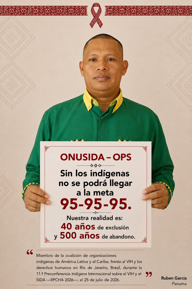 DeInternac46885's tweet photo. @OITnoticias @OITMexico @OITAndina @OITconosur @OIT_AmerCentral @OITArgentina @OITCinterfor ONUSIDA – OPS sin los indígenas no se podrá llegar a la meta 95-95-95, nuestra realidad es 40 años de exclusión y 500 años de abandono. https://t.co/9NE258lHGr