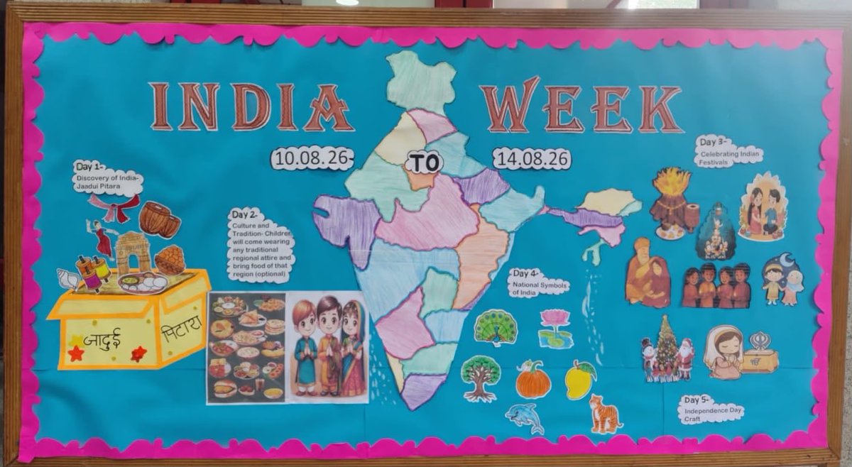 PublicAhlcon's tweet photo. #FOUNDATIONALSTAGE
Our little explorers from class 1&2 embarked on a magical journey across India with the Indian Mystery Box, unlocking fascinating facts and discovering the rich heritage, diversity and wonders of our incredible nation! 🇮🇳 @IndiaAtItsBest
#IndiaWeekCelebration https://t.co/yHYYLroDD5