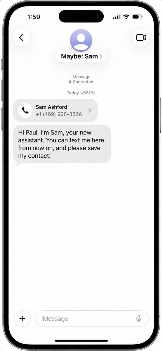 openassistant_'s tweet photo. Your AI assistant has a phone number.  

Just text it. https://t.co/0WdCtzScTt