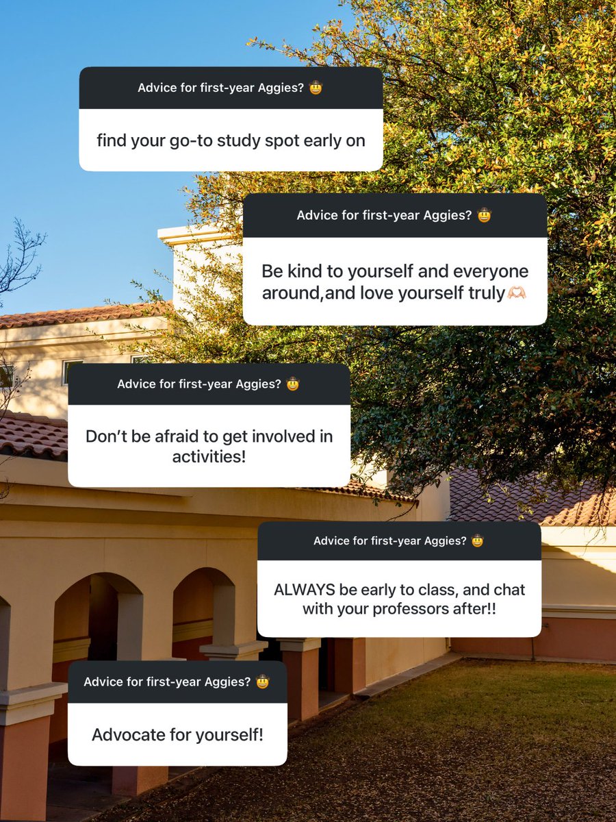 nmsu's tweet photo. First-year Aggies, we’ve got you! 

Here’s some advice from Aggies who’ve been there 🤠 💬 https://t.co/8AQwlYQ2rZ