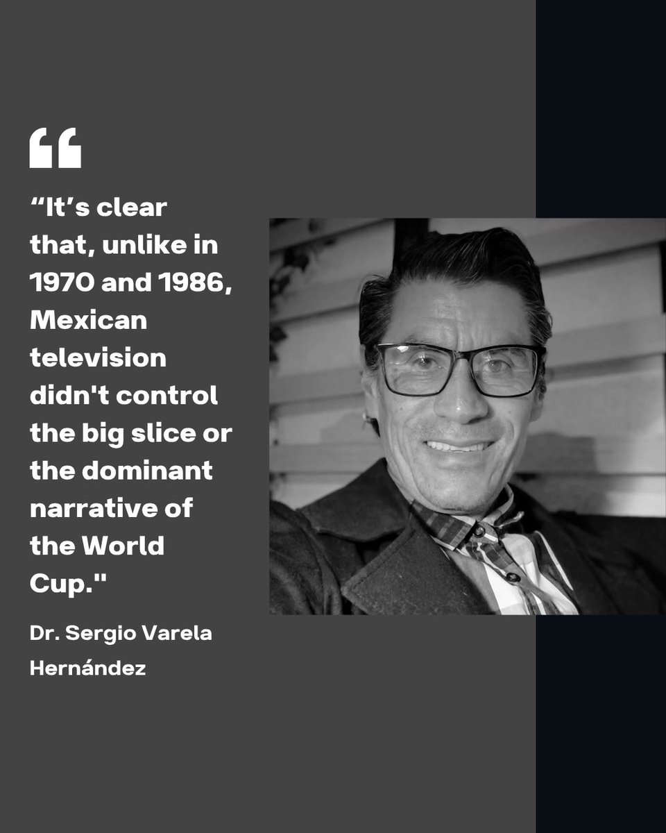 WorldCupScholar's tweet photo. Sergio Varela Hernández argues Mexican TV no longer controls the World Cup narrative it once shaped in 1970 and 1986, as US broadcasters now hold the bigger stake in 2026.

More: https://t.co/d1IvbWqbXv

#WorldCup2026 #FIFAWorldCup #FIFA2026 #FIFA #Soccer https://t.co/D0HIsnWAuq