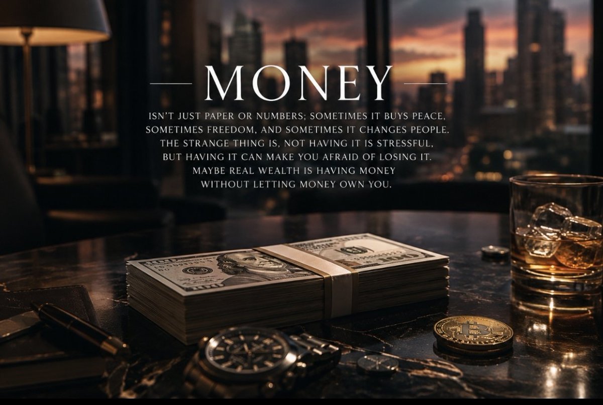 king1gold's tweet photo. Money isn t just paper or numbers; sometimes it buys peace, sometimes freedom and sometimes it changes people. The strange thing is not having it is stressful, but having it can make you afraid of losing it. Maybe real wealth is having money without letting money own you.
#Money https://t.co/2EHU9nYECX