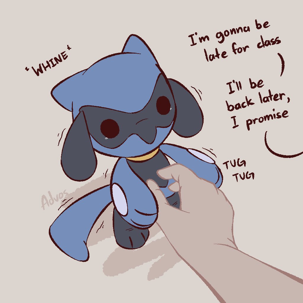 AdvosArt's tweet photo. Separation anxiety Riolu apparently https://t.co/hUswZhTnWQ