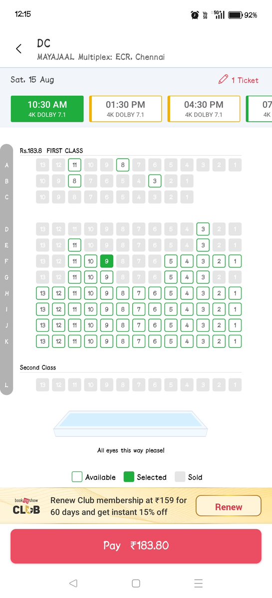 common_mancg's tweet photo. I know telugu people watch movies more, w.r.t other states.
Is it the reason cost is more here. Even it is dubbed film.
Don't loot money from movie lovers, if more people watches you should keep less cost. Respect audiance.
A sciencer request.
#TFI #TFILover https://t.co/T4EA4h4fyD