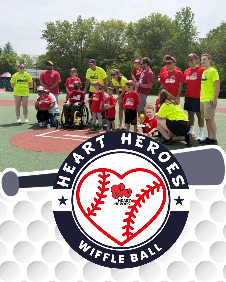 HeartHeroes's tweet photo. It’s National Wiffle Ball Day! ⚾

We’re excited to celebrate our Wiffle Ball League, creating a place for kids with CHD to make friends, build confidence &amp; be part of a team —because every child deserves a chance to step up to the plate! ⚾ https://t.co/bObGRY5Ov1