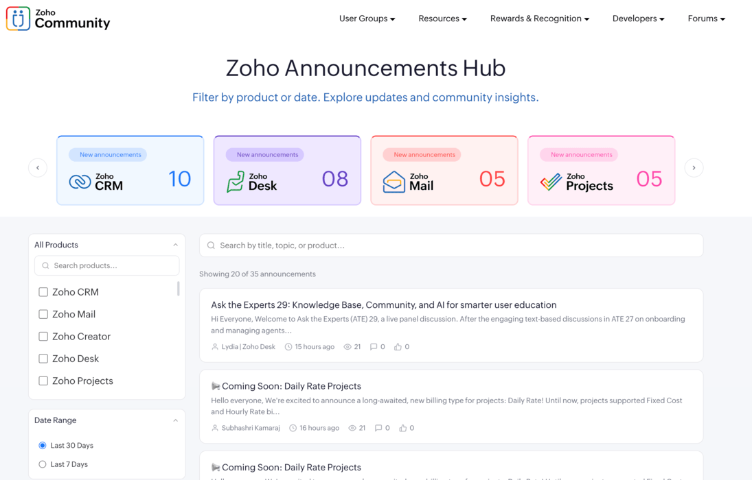 Interconnecta's tweet photo. Keeping up with Zoho's updates used to mean checking every application separately. Not anymore. Zoho just launched a new hub that changes that.
We break down how it works. Read more here:
https://t.co/kICiLntyBf 
#Zoho #AnnouncementsHub #InterConnecta https://t.co/rscieD76l2