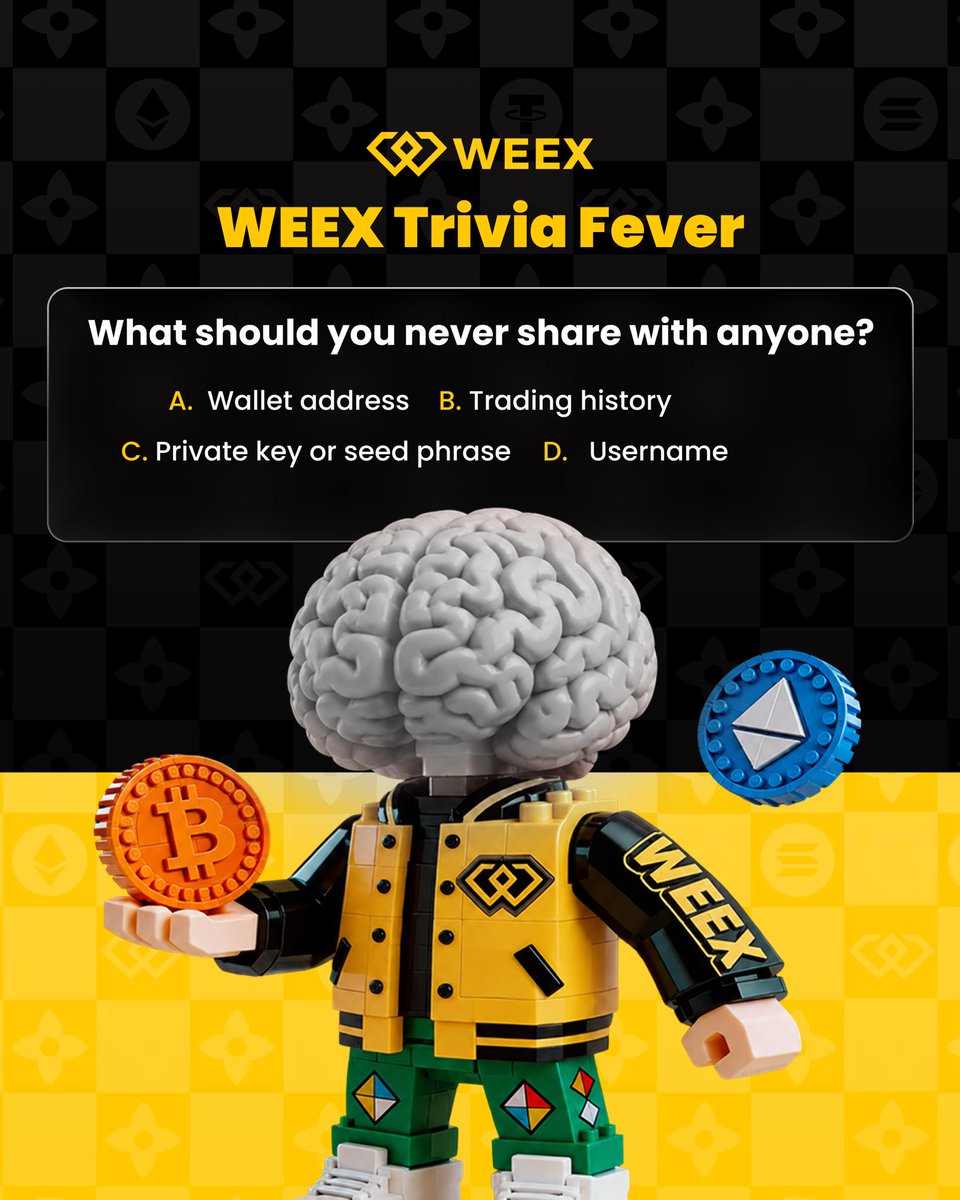 WEEX_Africa's tweet photo. 🚀WEEX Trivia Fever  DAY 3

Answer daily crypto questions and stand a chance to win from the $300 prize pool 

To get started:
✅ Follow @WEEX_Africa &amp; turn on post notifications
🔁 Retweet this post
✅Tag 3 friends who are not following @WEEX_Africa
✅Drop your answer + UID https://t.co/VMd30pQHGJ
