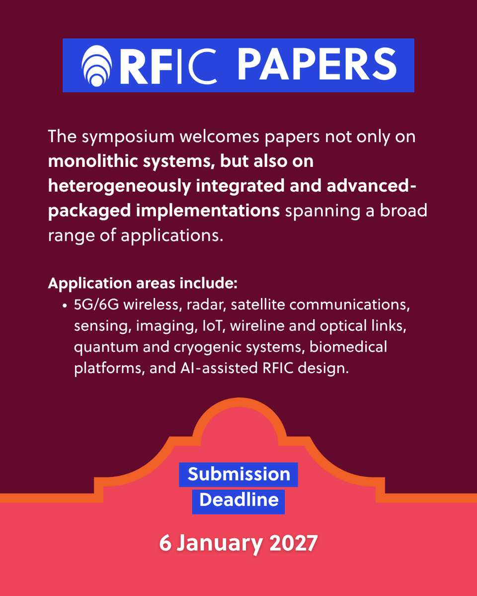 MTT_IMS's tweet photo. Saddle up, now's the time to start your IMS2027 paper submission.

Showcase your latest original work related to RF, mm-Wave, THz, and wireless systems and ICs.

Learn more: https://t.co/Uds3hkXXhV

#IMS2027 #RF #Microwave #RFIC #RFSA #RFTT https://t.co/qcKSMTsW6j