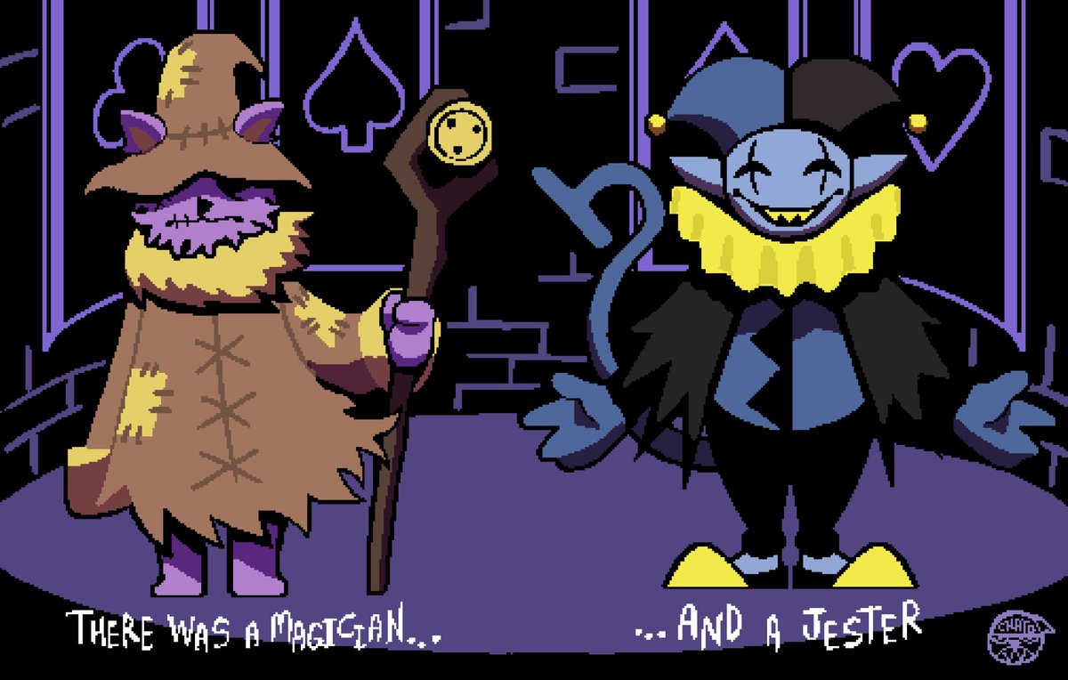 Chato13111's tweet photo. Seam and Jevil the two enterteiners of the court.
#deltaruneㅤㅤㅤ #deltarunefanartㅤㅤㅤㅤ https://t.co/9af2aDFiZF