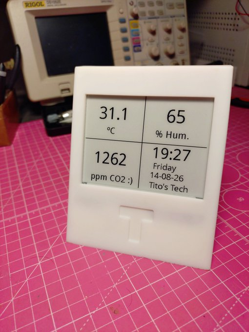 titojff's tweet photo. Acabei esta coisa. Next...  #RaspberryPiZeroW #SCD4x #CO2 #Electronics #Python #3D #FreeCad #JLC3DP https://t.co/D7GCoWrnPR