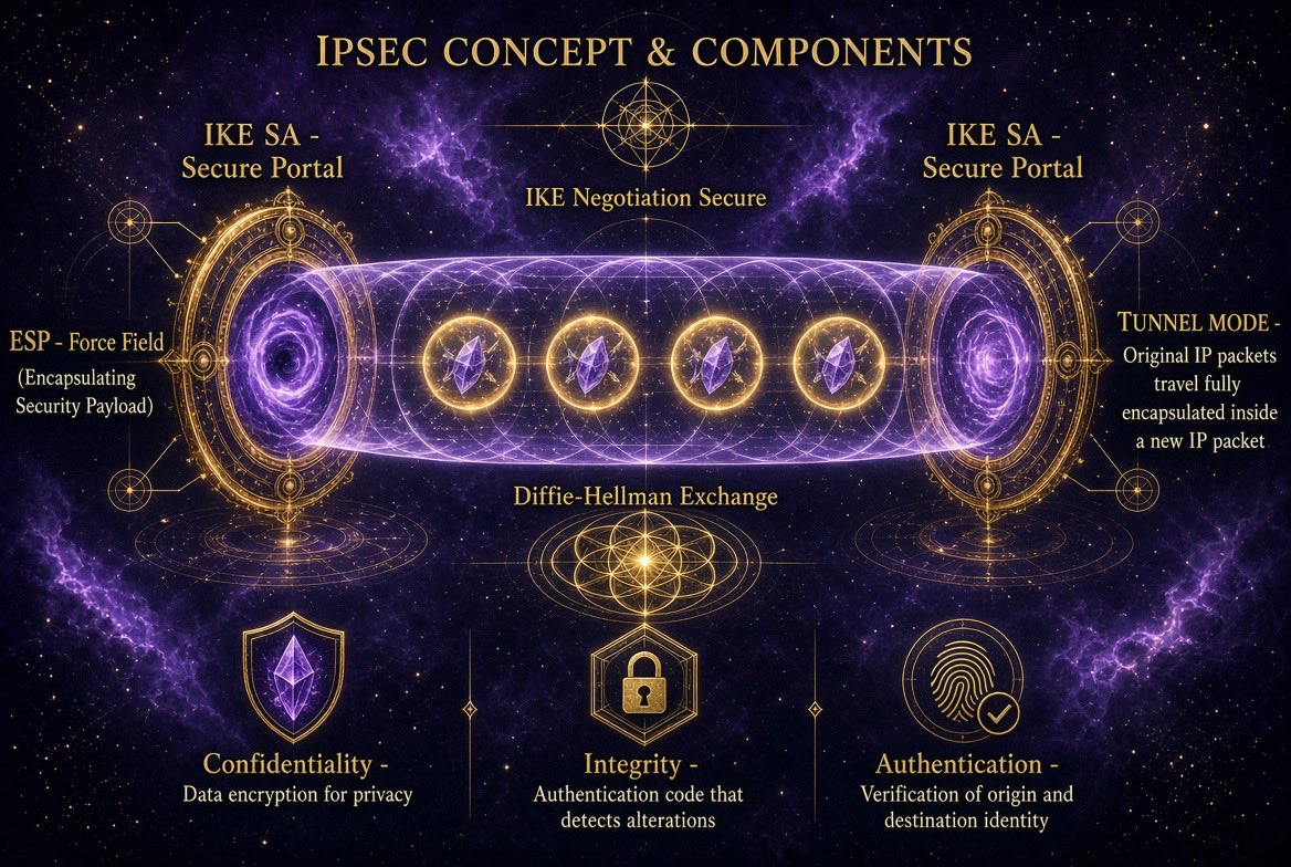 arco0369's tweet photo. Excellent illustrations of IPsec concepts made with Grok @imagine.
This is how I understand concepts thanks to my spatial mind. I integrate them easily while studying with @grok.

#IPsec #Networking #CCNP #AIArt #GrokImagine #VisualLearning #TechArt #AIArtCommunity https://t.co/kwtPxN4i6r
