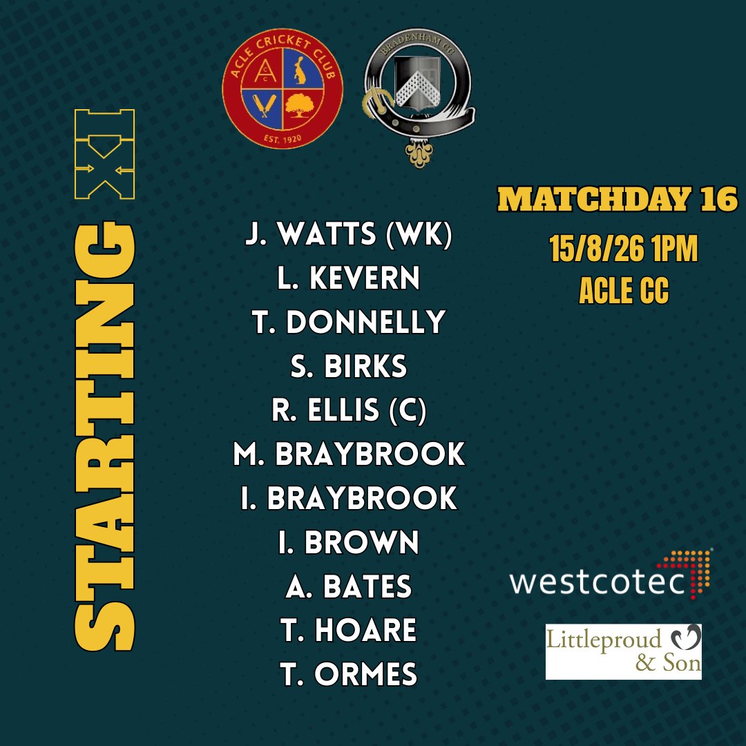 BCCbears's tweet photo. 📋 Teamsheets for the weekend - The 1st XI are in league action tomorrow afternoon with a trip to Acle, followed by an early start for @FakenhamCricket's Big Bash, where we are in the first semi-final against Barney. 

Thank you to Westcotec for sponsoring.

🐻🐻🐻

#UTB https://t.co/SUTG2Ht19n