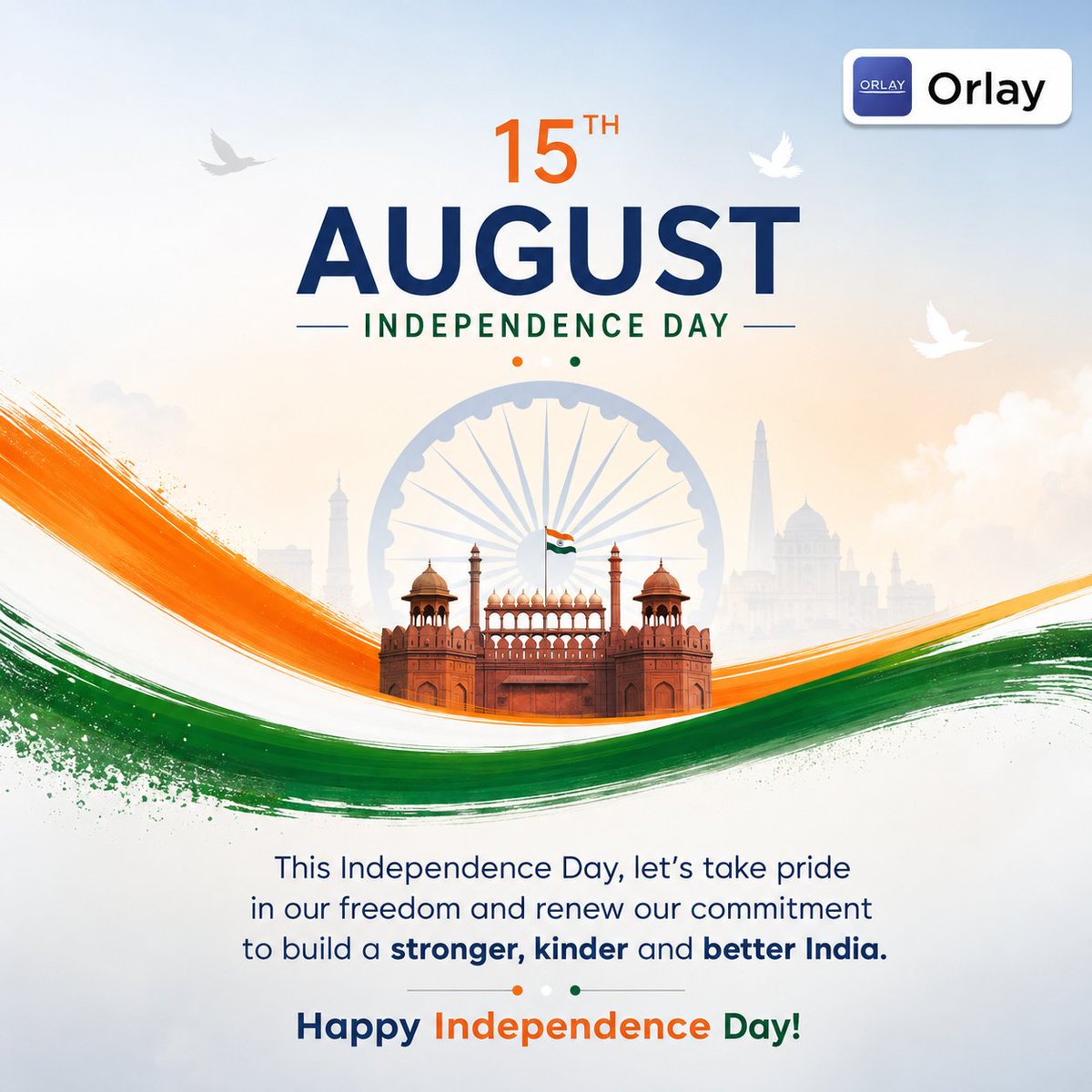 orlayofficial's tweet photo. Orlay wishes you a Happy Independence Day🇮🇳

#IndependenceDay #15August #HarGharTiranga #India #orlayofficial https://t.co/TAlwXKT9Ta