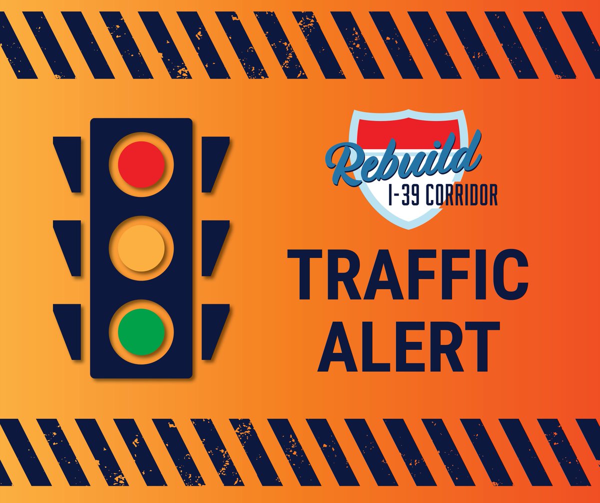 RebuildI39's tweet photo. TRAFFIC ALERT! Repairs to I-39 bridges over the CPKC Railroad (foreground) and Illinois 72 (background) will begin August 18th. One lane will be closed in each direction on I-39 and there will be some daytime closures on Illinois 72. Visit https://t.co/YYUhtbMsVL for more info. https://t.co/OKpMq9OSWx