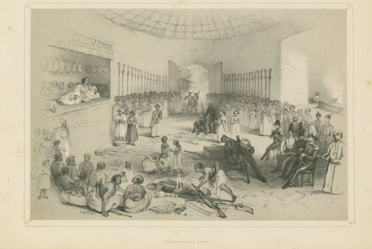 rhaplord's tweet photo. Presentation at the Court of King Sahela Selassie
c. 1844
William Cornwallis Harris 
#ethnographxt https://t.co/NXcaus7mDn