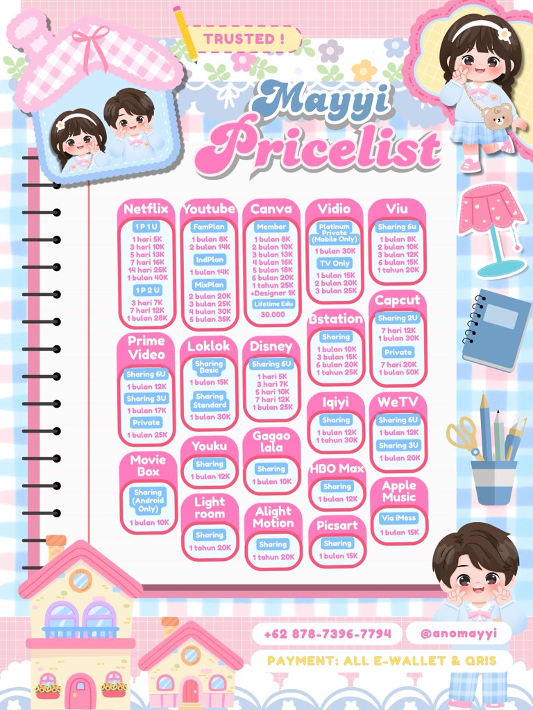 smoOdish's tweet photo. MAYYI punya 4K+ TESTI OPEN FSR 24jam‼️
wts apprem TRUSTED‼️ramah KANTONG ‼️
NONTON MUDAH PUAS TANPA KENDALA✅

 ☎️:https://t.co/yrPeStH2Gi

loklok loktv canva capcut viu disney+ prime hbomax lightroom alight motion youtube bstation gagaoolala wetv iqiyi #zonauang #bealanja 262 https://t.co/QwiEyxMwb3