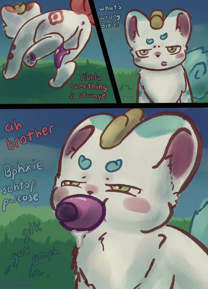 Juliofoolio111's tweet photo. Bixie's experiencing his first rut, and the only beast near by just so happens to be his brother and his shlick wet throat
Requested by: @MocchiPachi
#tianlu #bixie #youshouyan #FabulousBeasts #ysy #有兽焉 #gay #yiff #fanart https://t.co/KgeOvkkp07