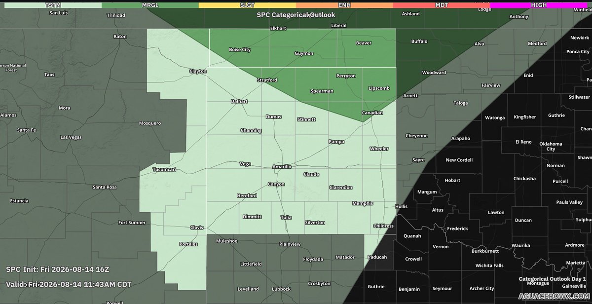 CVenableWx's tweet photo. Another hot day with spotty thunderstorms popping up. As always, they usually originate near the hottest locations; in this case, it's the NE Texas Panhandle. I am expecting more severe storms through the afternoon into tonight. Storms will be hit/miss. https://t.co/t0FogV5kAo