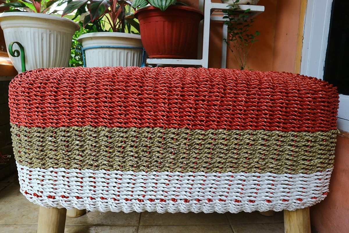 ErdmanBird's tweet photo. Just finished making a woven fabric basket from old t-shirts! Upcycling thrifted scraps feels so rewarding  #DIYCraft #Upcycle ， https://t.co/OrBHto4n4g