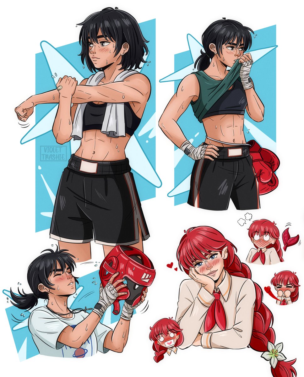 Violetrashie's tweet photo. Well, looks like Lara won't be missing a single boxing practice🔥 #GoodbyeLara #さよならララ https://t.co/HGnP85E96p