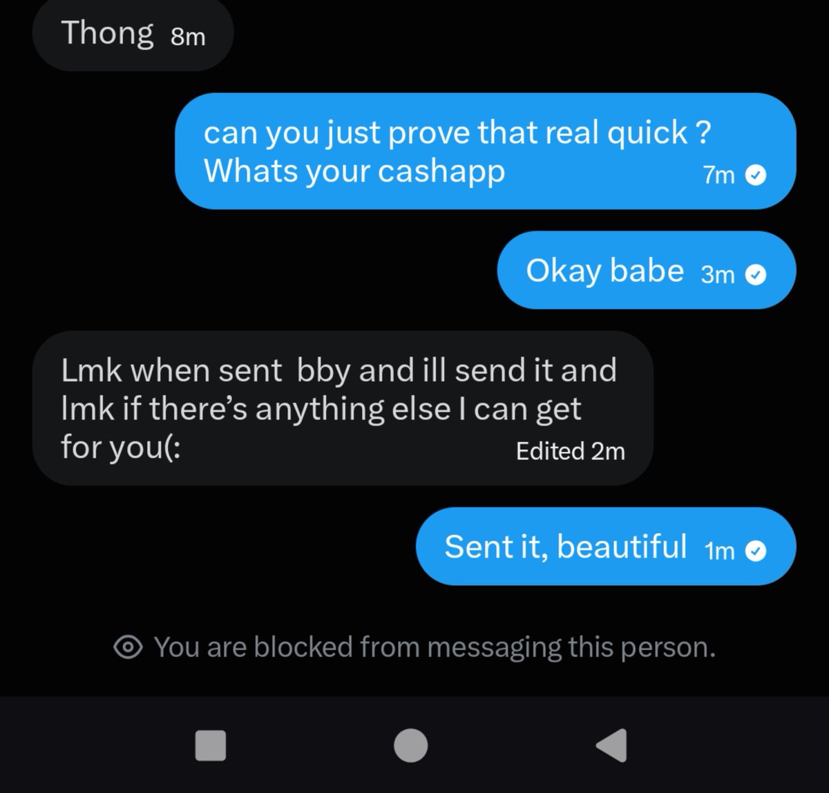 buying4funn's tweet photo. Imagine being this desperate for $10 #buyingcontent #scammer https://t.co/a0GoZhpdXn
