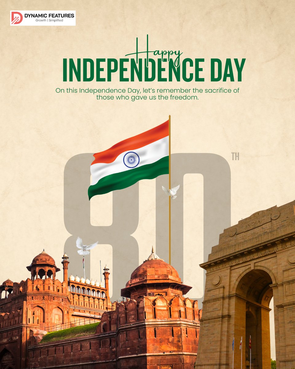 DynamicFeatures's tweet photo. 🇮🇳 Celebrating the spirit of freedom, unity &amp; progress! Today, we honor the sacrifices that gave us our independence and look ahead to a stronger, brighter India. 🇮🇳

Happy Independence Day! Jai Hind!

#IndependenceDay #India #JaiHind #ProudIndian #DynamicFeatures https://t.co/eNZCy27W6z