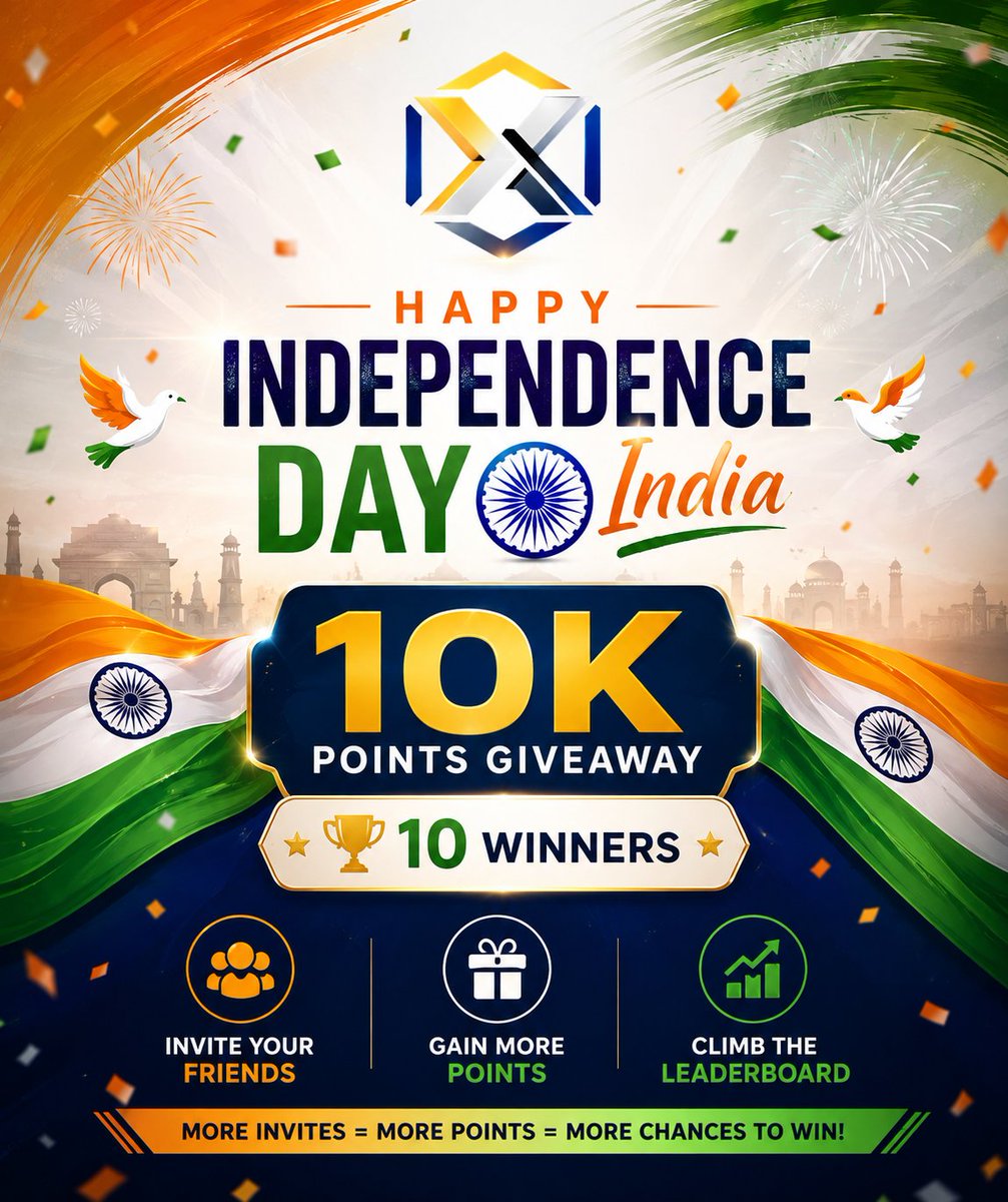 BinoxBlockchain's tweet photo. ๐ฎ๐ณ HAPPY INDEPENDENCE DAY, INDIA!
๐ 10K POINTS GIVEAWAY
๐ 10 WINNERS
Invite your friends ๐ฅ
Earn more points โก
https://t.co/sSIF27QhNy
๐ฎ๐ณ Letโs celebrate the spirit of freedom together!
#IndependenceDay #India #Giveaway #10KPoints #BNX https://t.co/9kOSClPLjZ