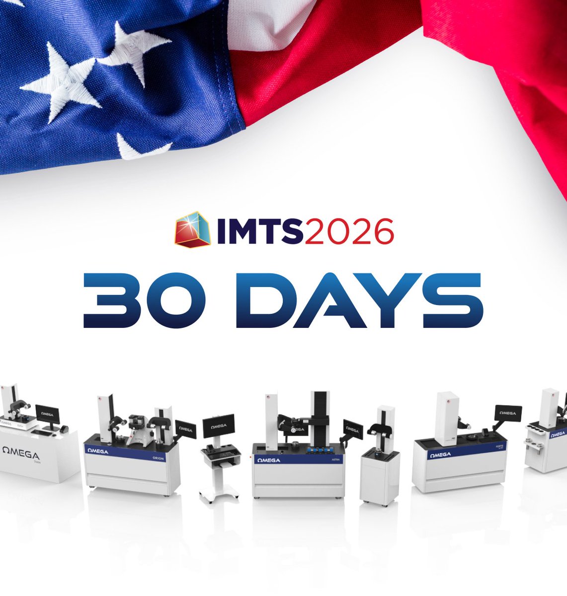 Omega_TMM's tweet photo. 30 days until @IMTSchicago

Omega TMM is bringing American-made presetters, partner expertise, Micron the Eagle, and a first look at what’s next in precision measuring technology to Chicago.

Join us Sept. 14–19 at Booth #432220: https://t.co/v7KZcRHKyc

#IMTS2026 #OmegaTMM https://t.co/zpy4u9bMJA
