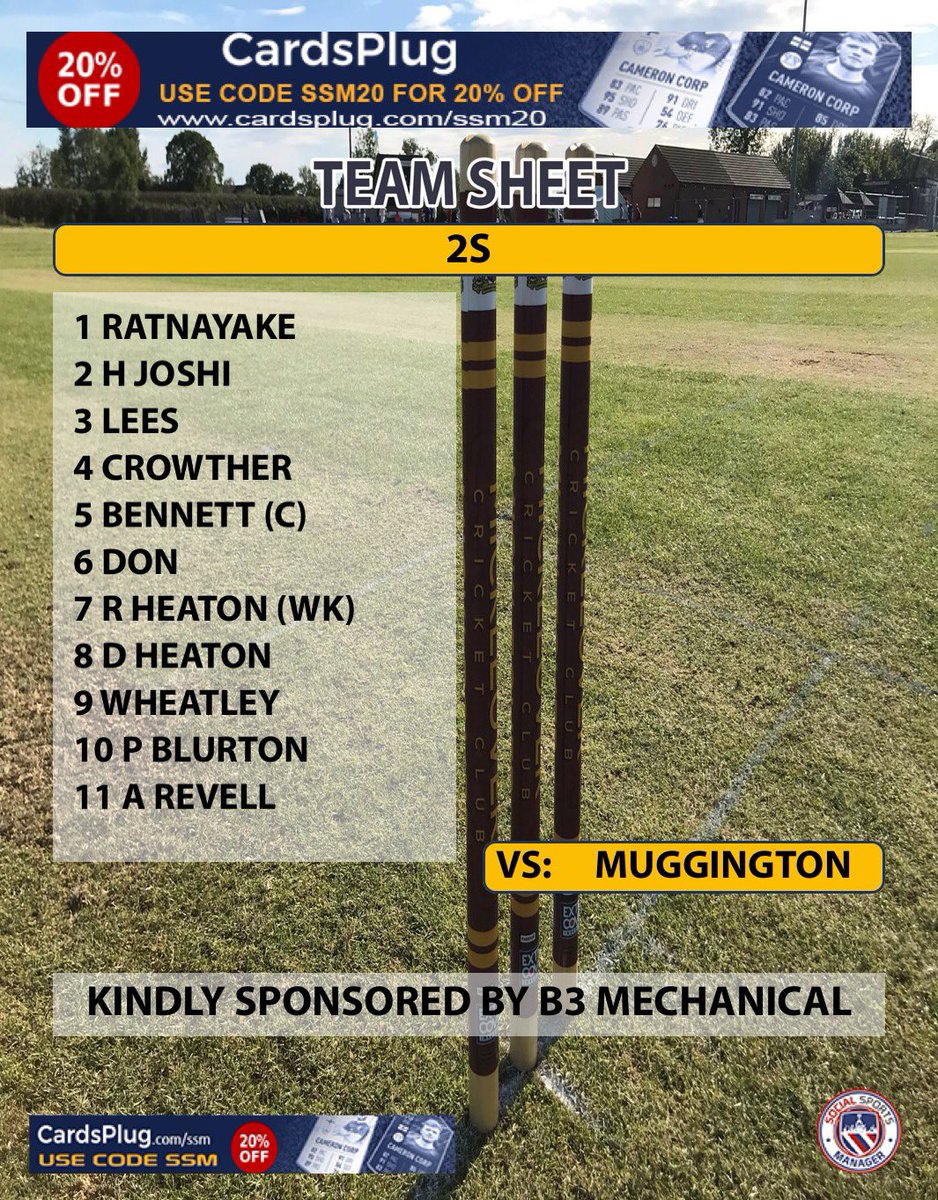 Mickleover_CC's tweet photo. 🆕 Teams Post 🏏
1️⃣s away 🆚 @AlfretonCC
2️⃣s home 🆚 Muggington CC, kindly sponsored by B3 Mechanical 🛠️
3️⃣s away 🆚 @Ticknallcc https://t.co/ZVFEaZelKc